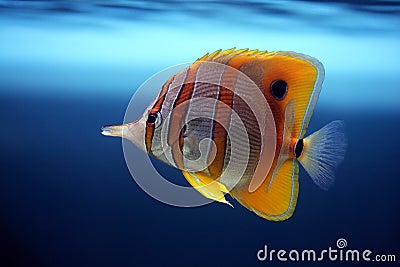 Tropical fish Sixspine butterfly-fish