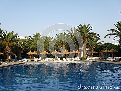 Tropical hotel swimming pool