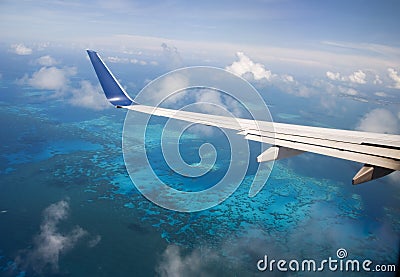Tropical Ocean Over Plane Wing