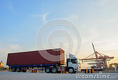 Truck carries container