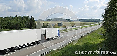 Truck-drive in panorama view