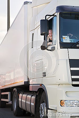 Truck driver and his truck.