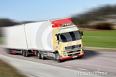 Truck driving on country-road/motion