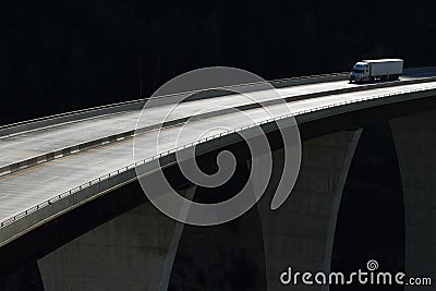 Truck on a high level bridge 01