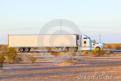 Truck on highway 8 in sunrise