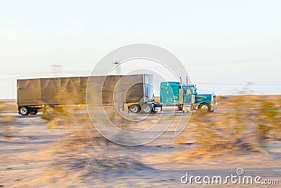 Truck on highway 8 in sunrise