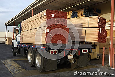 Truck Loaded With Wooden Planks