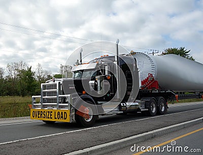 A truck navigating a tricky part of a highway near stratford ontario