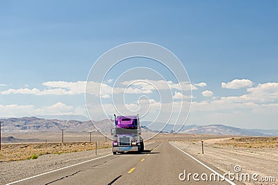 Truck on Nevada desert highway