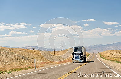 Truck on Nevada desert highway