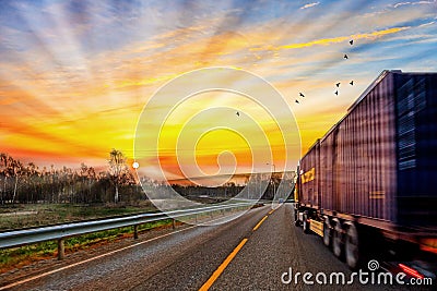 Truck on road