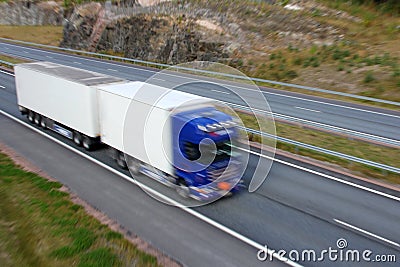 Truck Trailer in Full Speed