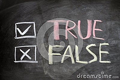 True And False Check Boxes Written On A Bla