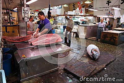 Tuna at Tokyo fish market