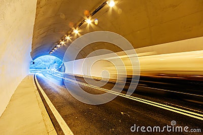 Tunnel with lights