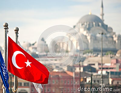 Turkey flag, Istanbul, Turkey.