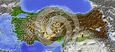 Turkey, relief map