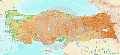 Turkey topographic map