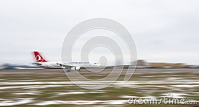 Turkish Airlines airplane on runway