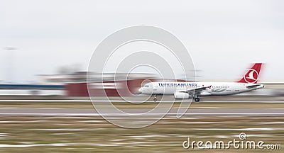 Turkish Airlines airplane on runway