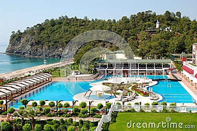 Turkish resort at Mediterranean Sea