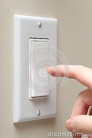 Turning on the light with a wall switch