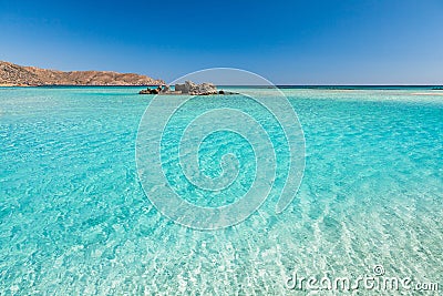 Turquoise water of Elafonisi Beach.