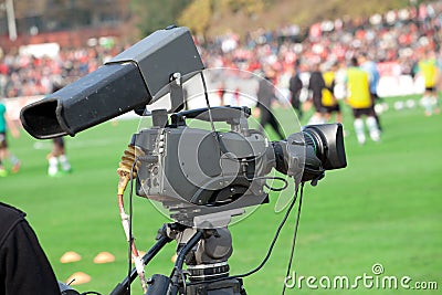 TV Camera on the football (soccer) mach