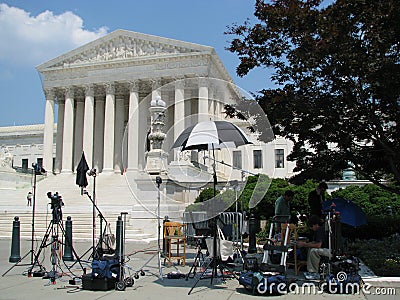 TV crew at Supreme Court, Washington D.C.