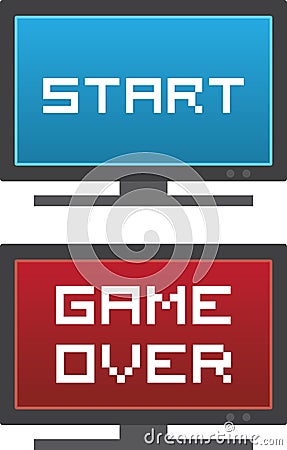 TV Start Game Over Stock Vector - Image: 41939528