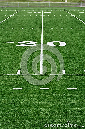 Twenty Yard Line on American Football Field