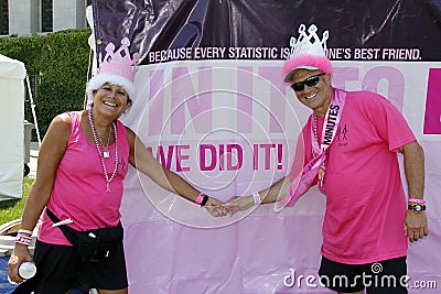 Two Avon Cancer walk participants
