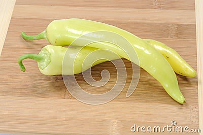 Two banana peppers