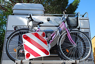 Two Bikes on a Motorhome Bike Rack