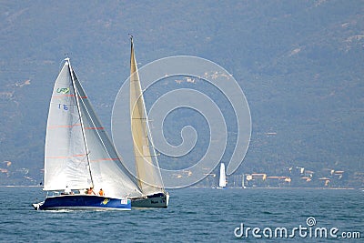 Two boats sailing during Centomiglia 2012