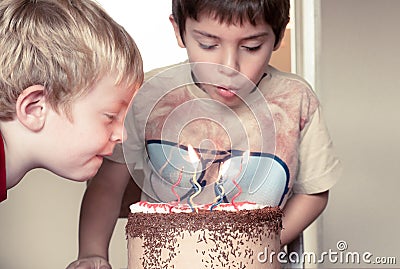 Two brothers and a Birthday cake