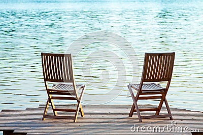 Two chairs on dock