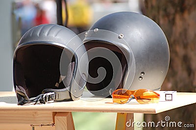 Two Crash Helmets