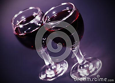 Two glasses of red wine