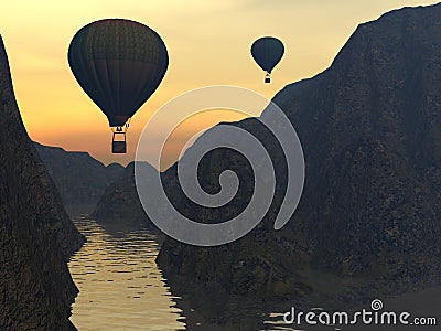 Two hot-air balloons