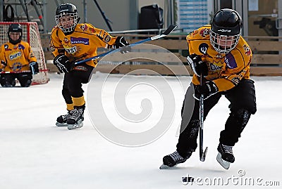 Two ice hockey player in action