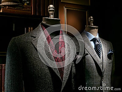 Two Mannequins in Coat and Suit