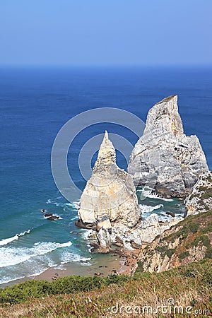 Two picturesque cliffs of white sandstone