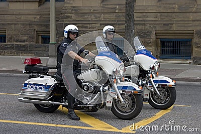Two police on motorcycles