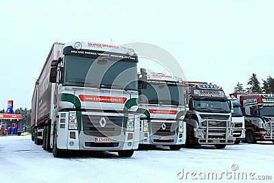 Two Renault Magnum Trucks In Winter