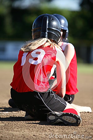 Two softball players