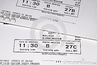 Aircraft boarding passes.