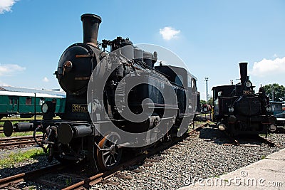 Two vintage steam locomotives