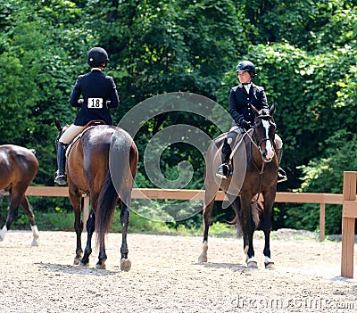 Two Young Horse Riders Chat At The Germantown Charity Horse Show