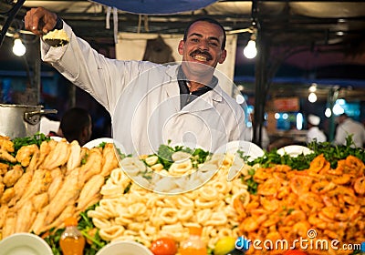 Typical food stand in Marrakech